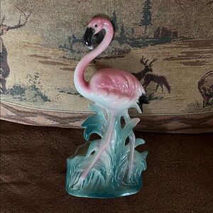 Pink Flamingo Ceramic Figurine.MCM.